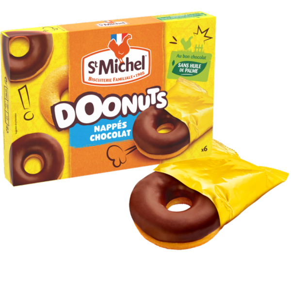 Doonuts nappés chocolat St Michel 180g